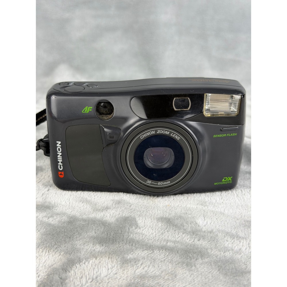 Chinon Auto 386Z Film Camera Unisex OS Gray Good 38-60mm Zoom AF DX Motorized